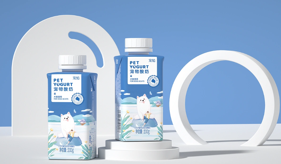 宠物食品包装设计案例｜宠物酸奶产品包装视觉设计服务